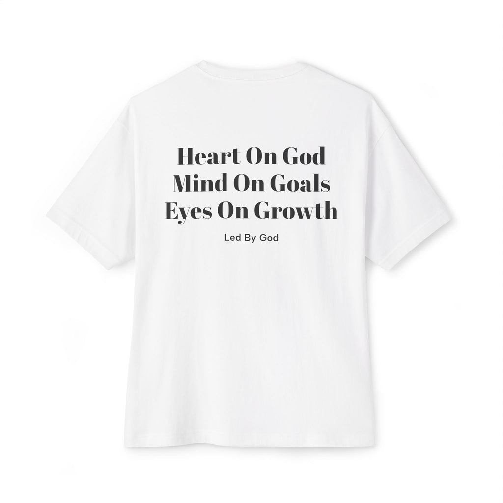 Faith & Focus Tee — "Heart On God, Mind On Goals, Eyes On Growth" Boxy T-Shirt